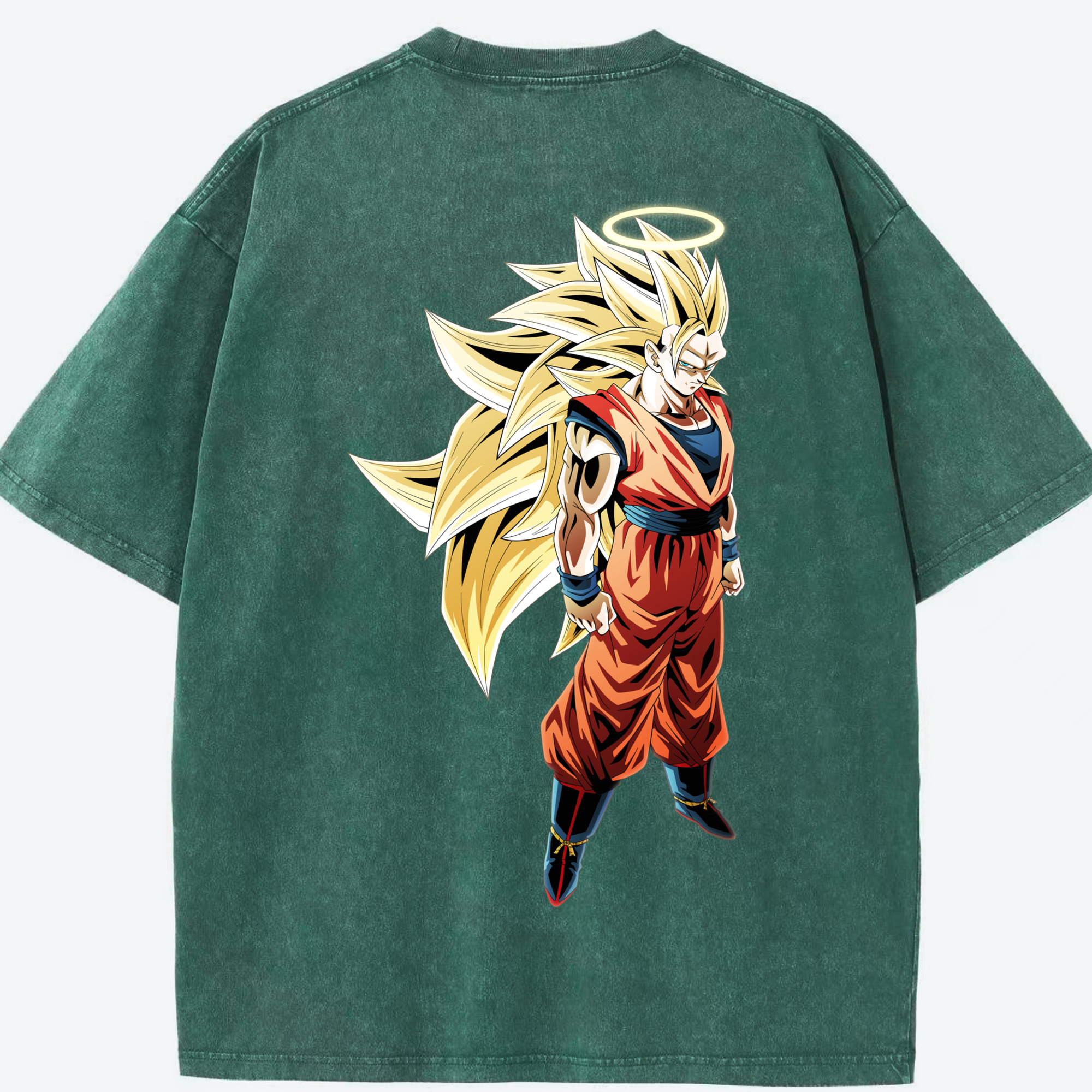 （画像用） ドラゴンボール 孫悟空（そん ごくう）Son Goku カカロット DRAGON BALL Kakarotto 綿100% ヴィンテージ風 半袖Tシャツ（背面プリント）